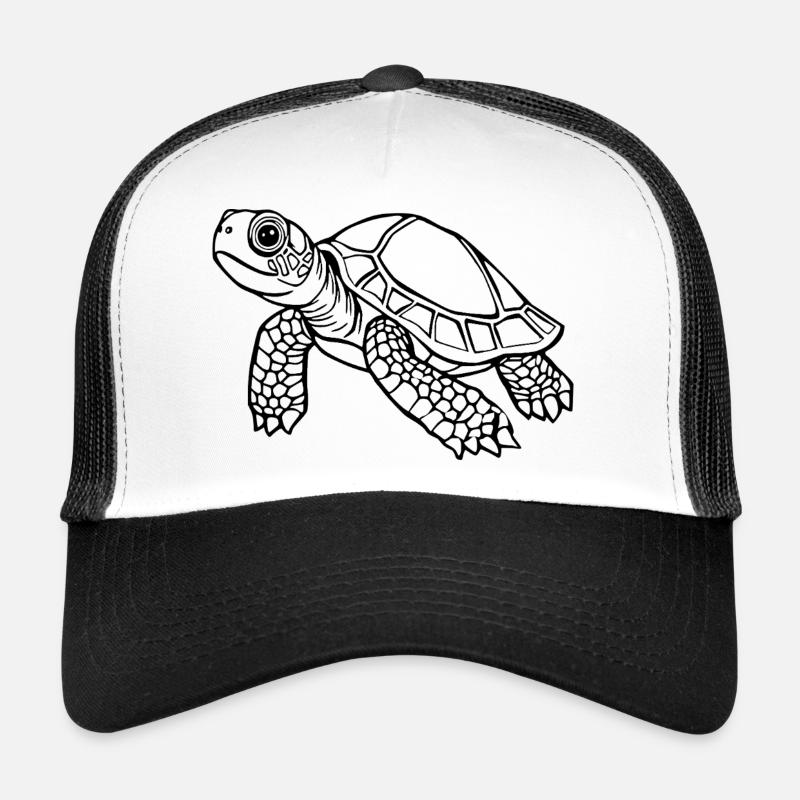 Schildkröten Schildkröten - Trucker Cap - Weiß/Schwarz