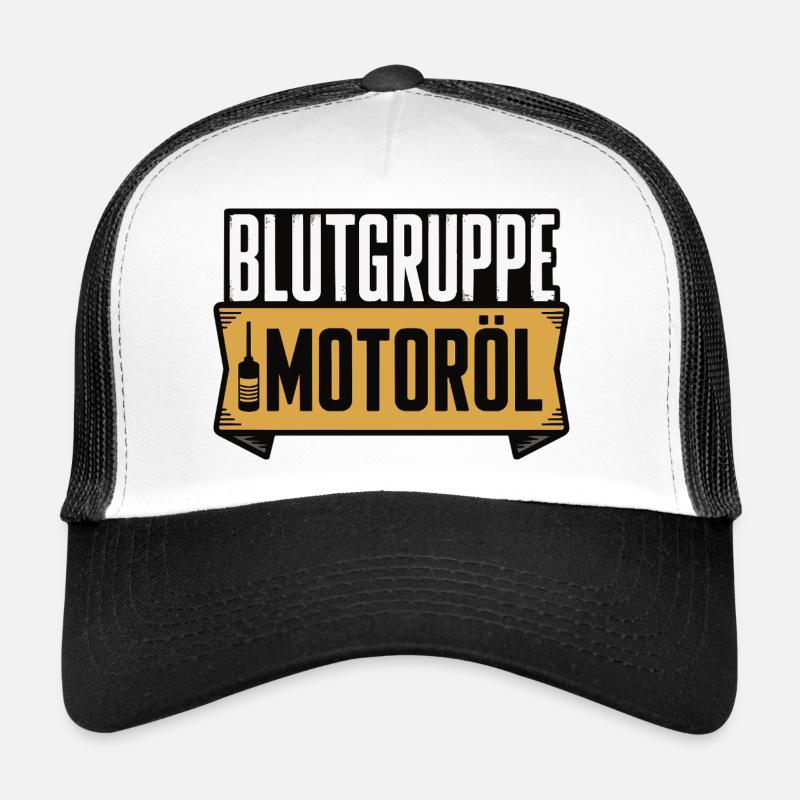 Blutgruppe Motoröl Schrauber Design Trucker Cap