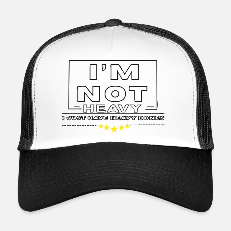 Not Heavy Bones: Funny Bone Zitat-Tee - Trucker Cap - Weiß/Schwarz