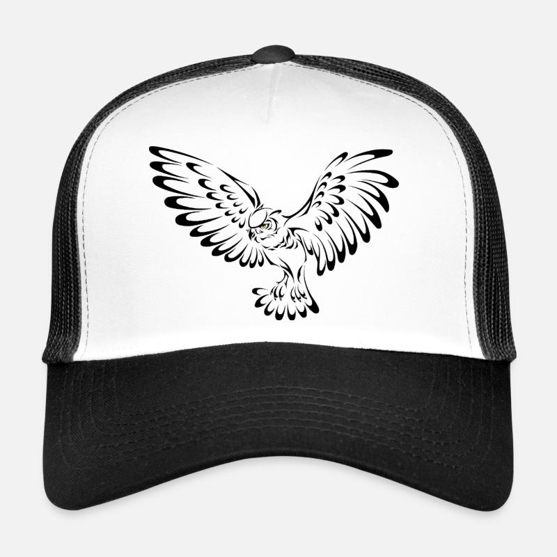 Eule - Trucker Cap - Weiß/Schwarz