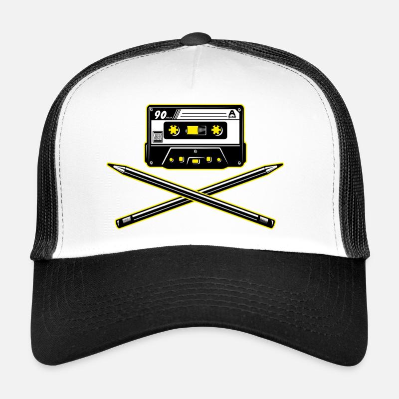 Cassette and Pencils - Trucker Cap - white/black