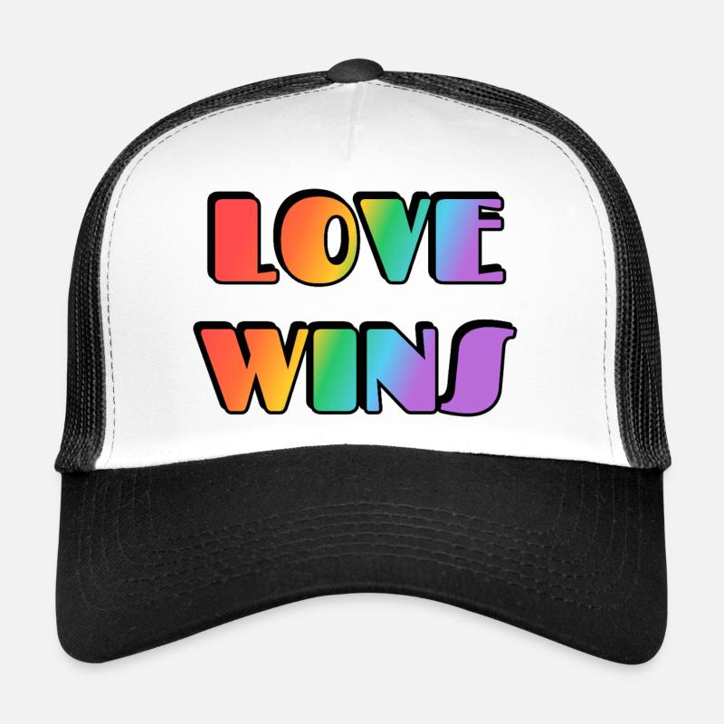 Love Wins Rainbow Gradient - Trucker Cap - white/black