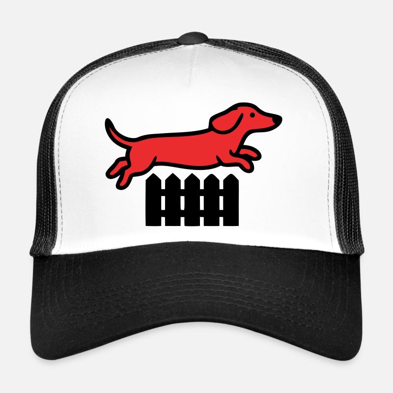 Dackel Sprung Zaun Agility Trucker Cap