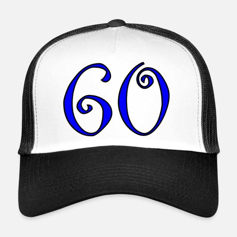 60. 60 ANS. 60e ANNIVERSAIRE. ANNIVERSAIRE 60 ANS. Casquette trucker 