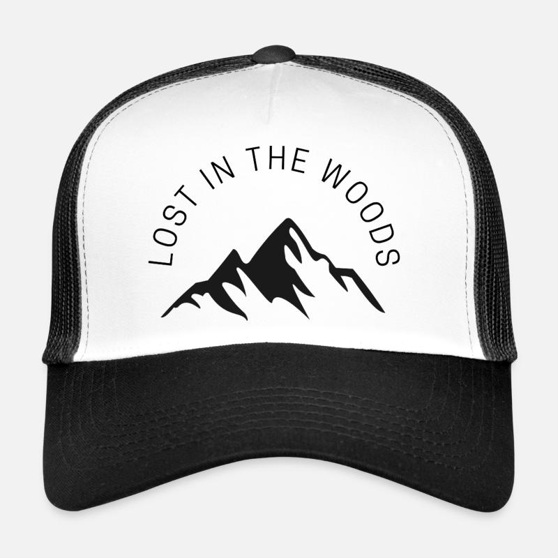 Bergsilhouette Berge Wandern Morgen Abends Lost - Trucker Cap - Weiß/Schwarz
