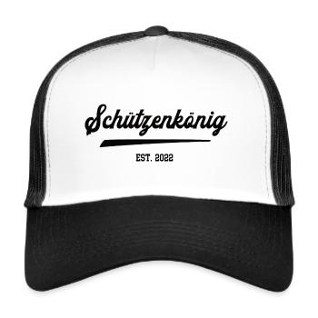 Schützenkönig 2022 Schützenverein Schützenfest - Trucker Cap - Weiß/Schwarz - Vorne