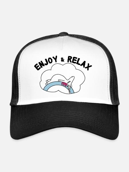 Unicorn Licorne Enjoy & Relax - Casquette trucker  - blanc/noir - Devant