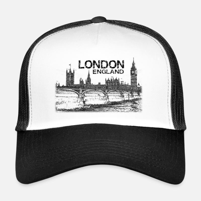 LONDON - Trucker Cap - Weiß/Schwarz