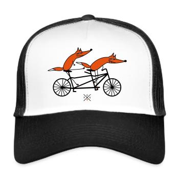 Schlaue Tandemfahrer - Trucker Cap - Weiß/Schwarz - Vorne