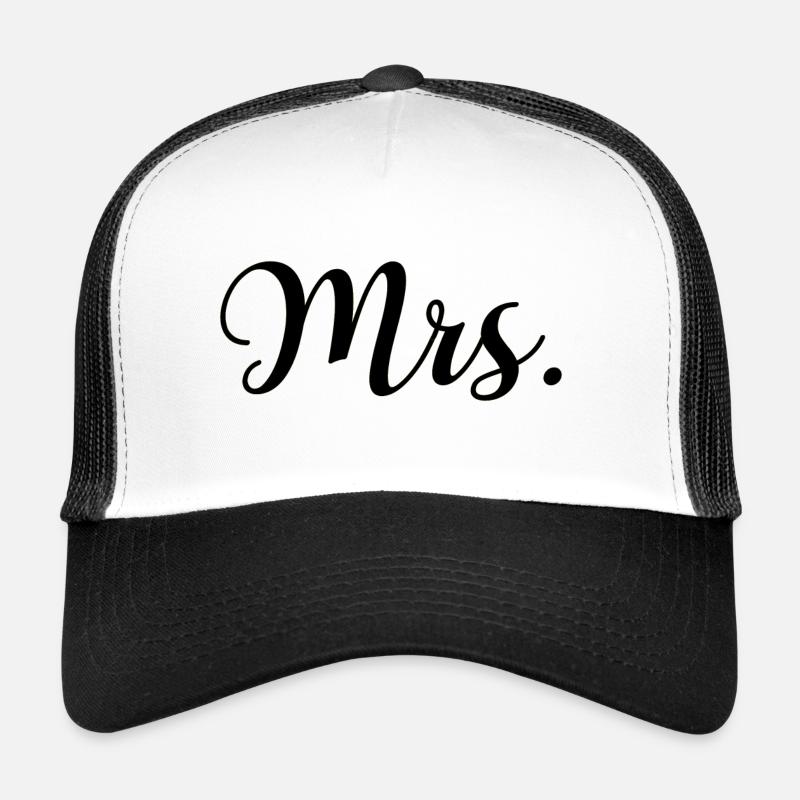 Mr. & Mrs. Just Married wedding bride design Trucker Cap
