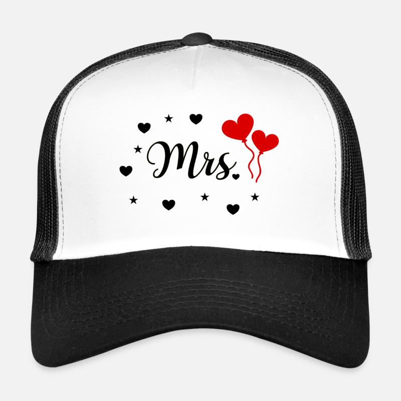 Mr. & Mrs. Just Married wedding bride design Trucker Cap
