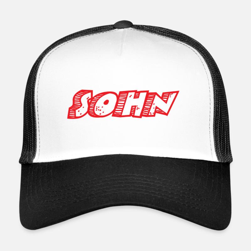 Sohn Retro Comic Buchstaben Design - Trucker Cap - Weiß/Schwarz
