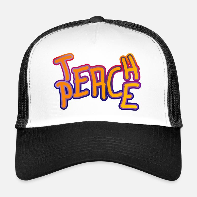 teach peace - Trucker Cap - Weiß/Schwarz