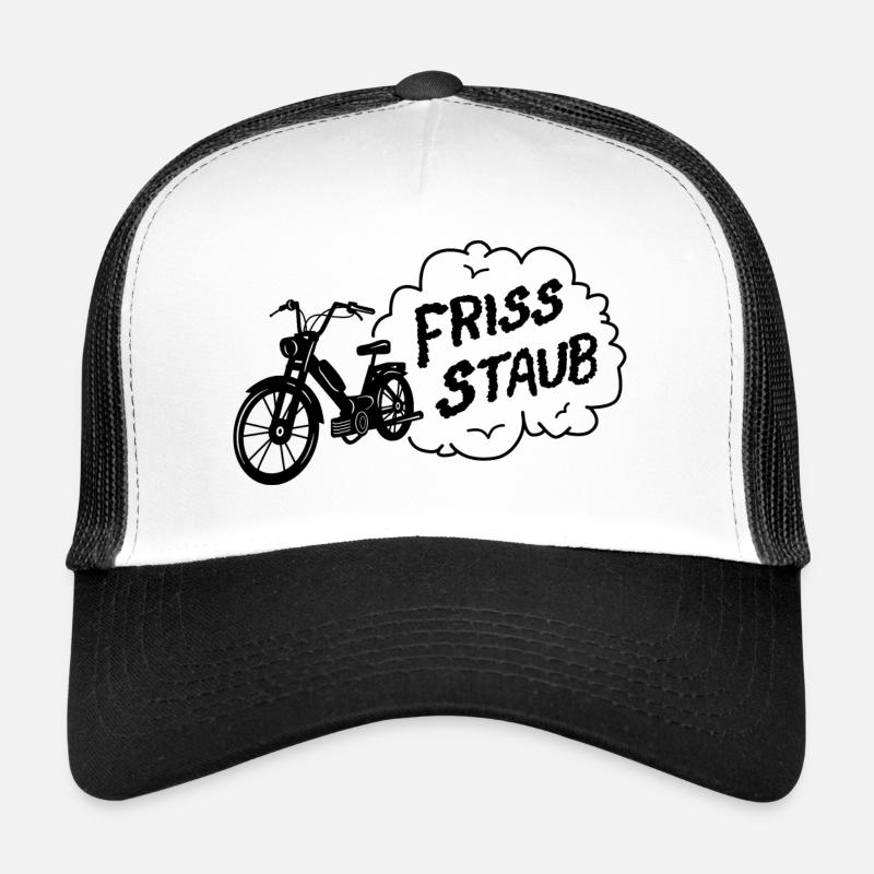 Mofa Moped Mofafahrer Mopedfahrer Spruch - Trucker Cap - Weiß/Schwarz