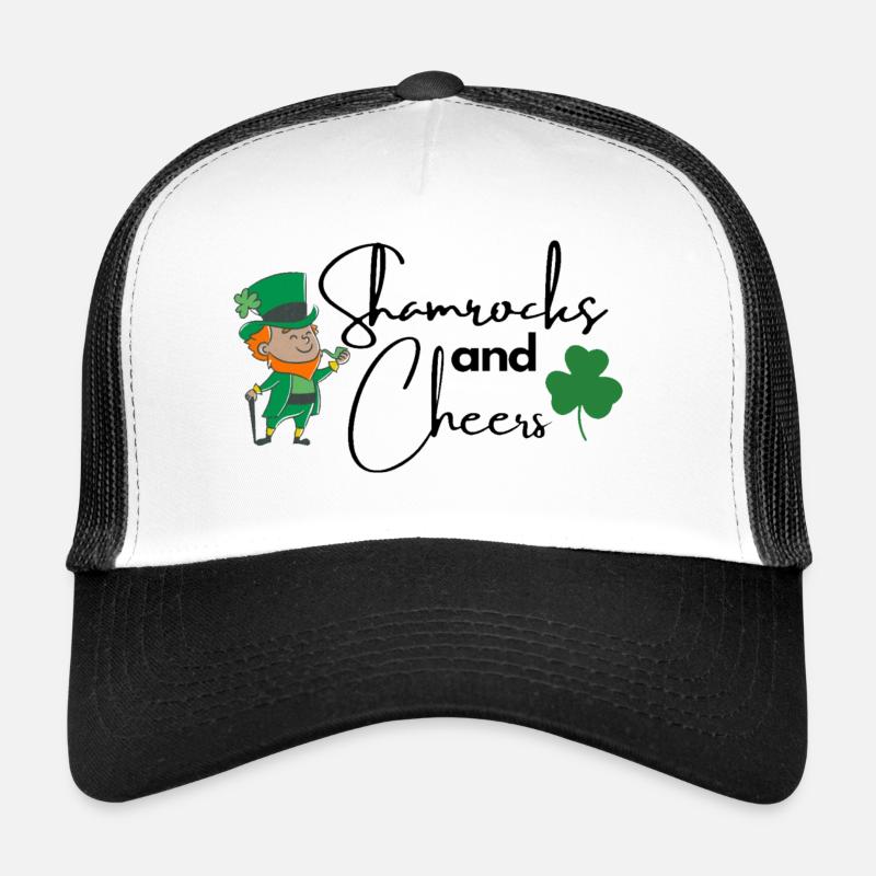 Shamrocks and Cheers - Trucker Cap - white/black