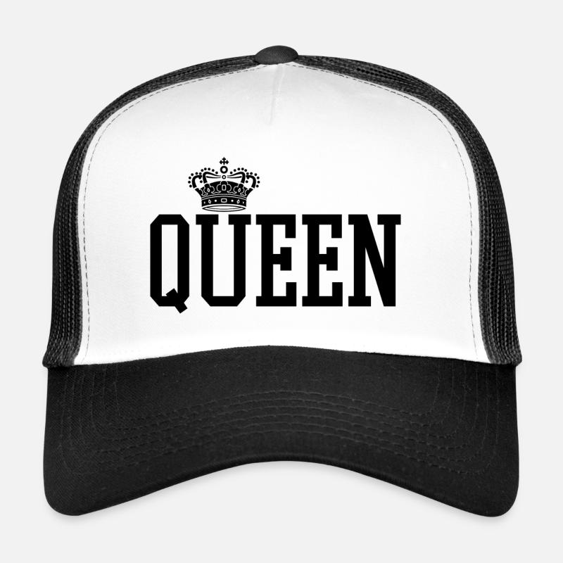 King - Idée de cadeau queen - Casquette trucker  - blanc/noir