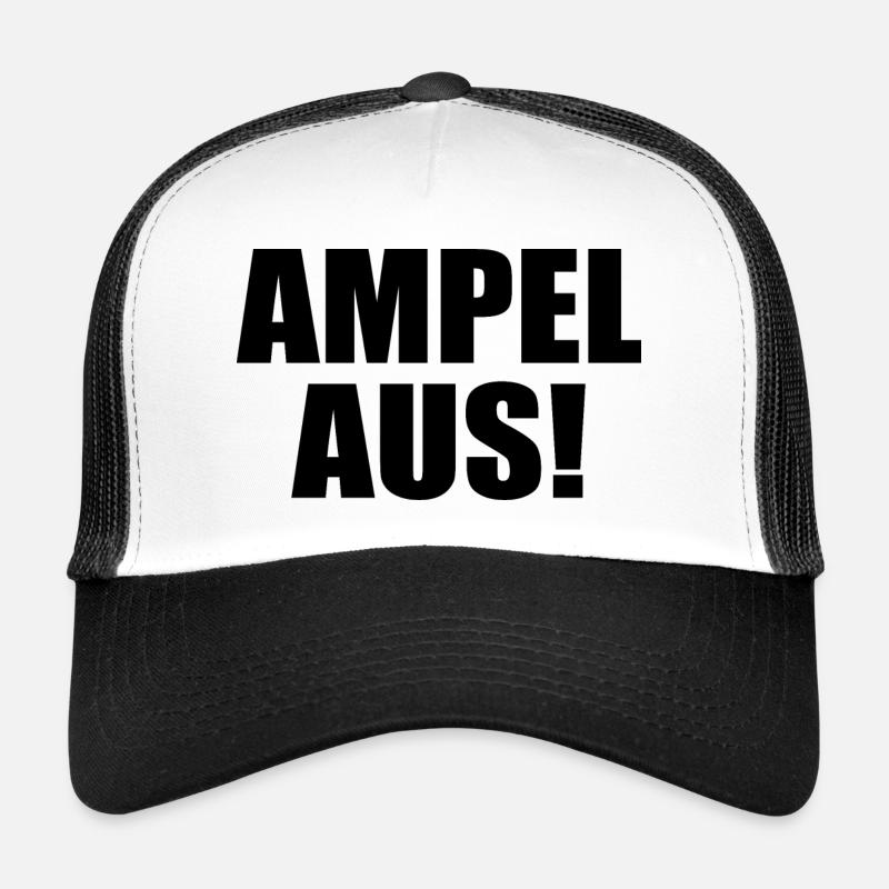 Ampel aus - Trucker Cap - Weiß/Schwarz