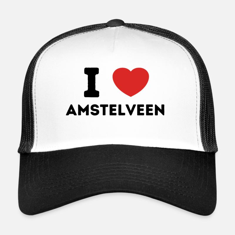J’aime Amstelveen Pays-Bas - Casquette trucker  - blanc/noir