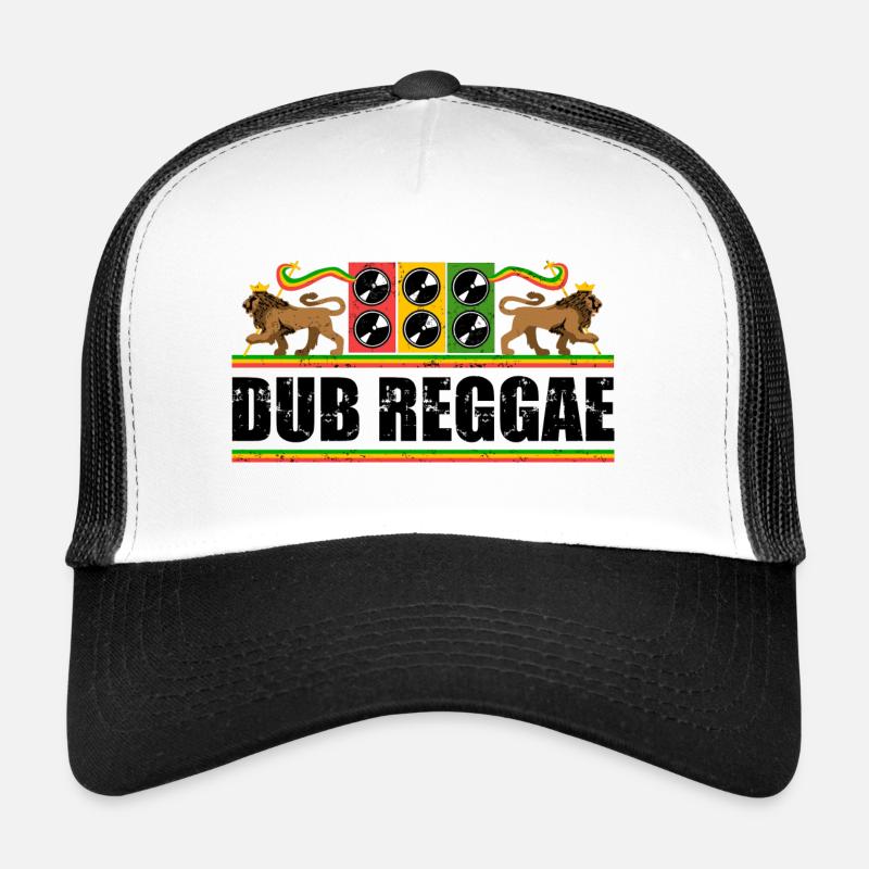 Dub reggae - Casquette trucker  - blanc/noir