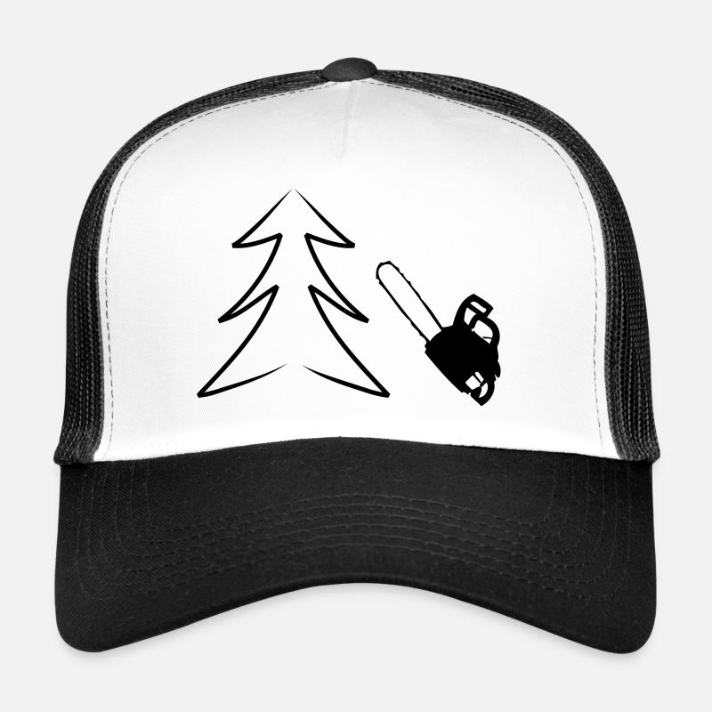 Motorsäge - Trucker Cap - Weiß/Schwarz