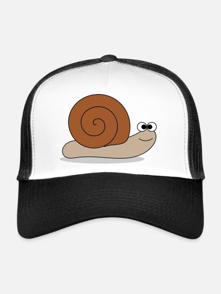 Brown snail - Trucker Cap - white/black - Front