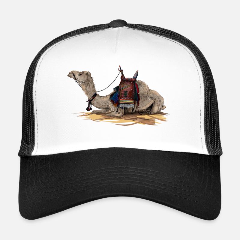 camel - Trucker Cap - white/black