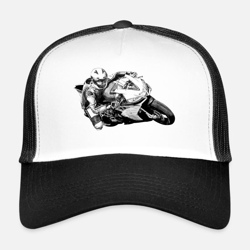 Motorrad - Trucker Cap - Weiß/Schwarz