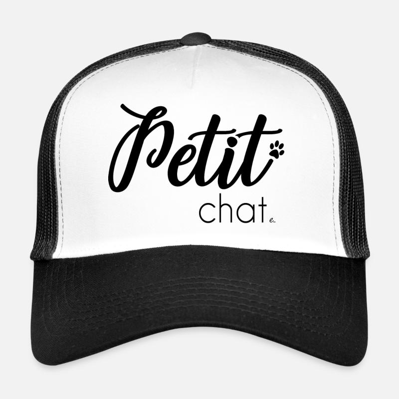 Petit chat - Casquette trucker  - blanc/noir