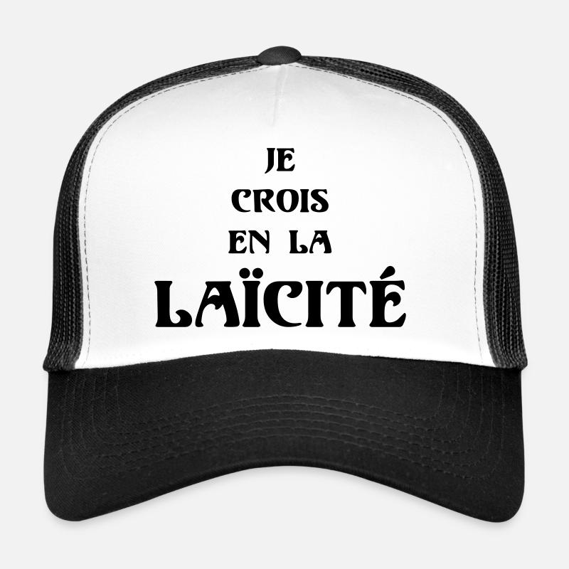Laïcité - Casquette trucker  - blanc/noir
