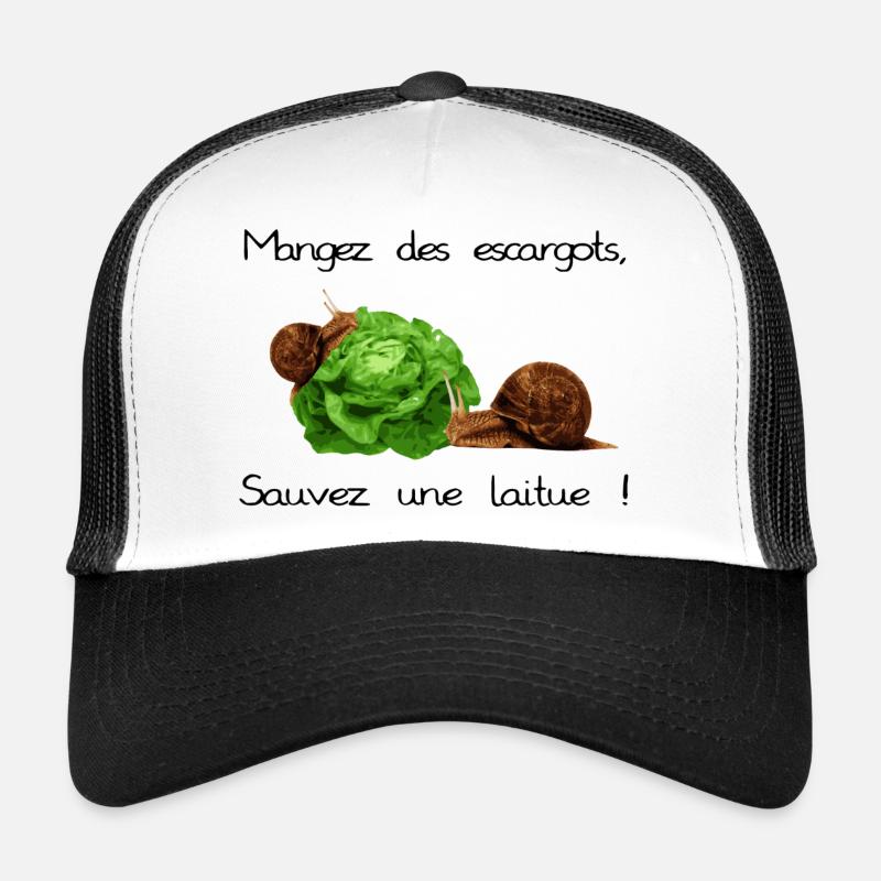 Escargots - Casquette trucker  - blanc/noir
