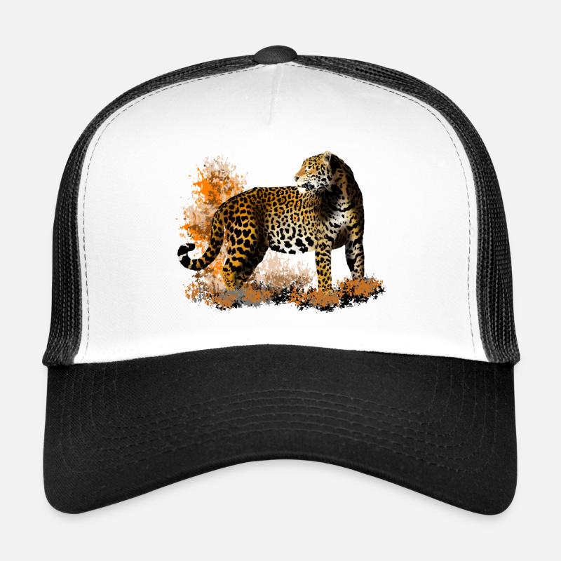Leopard - Trucker Cap - Weiß/Schwarz