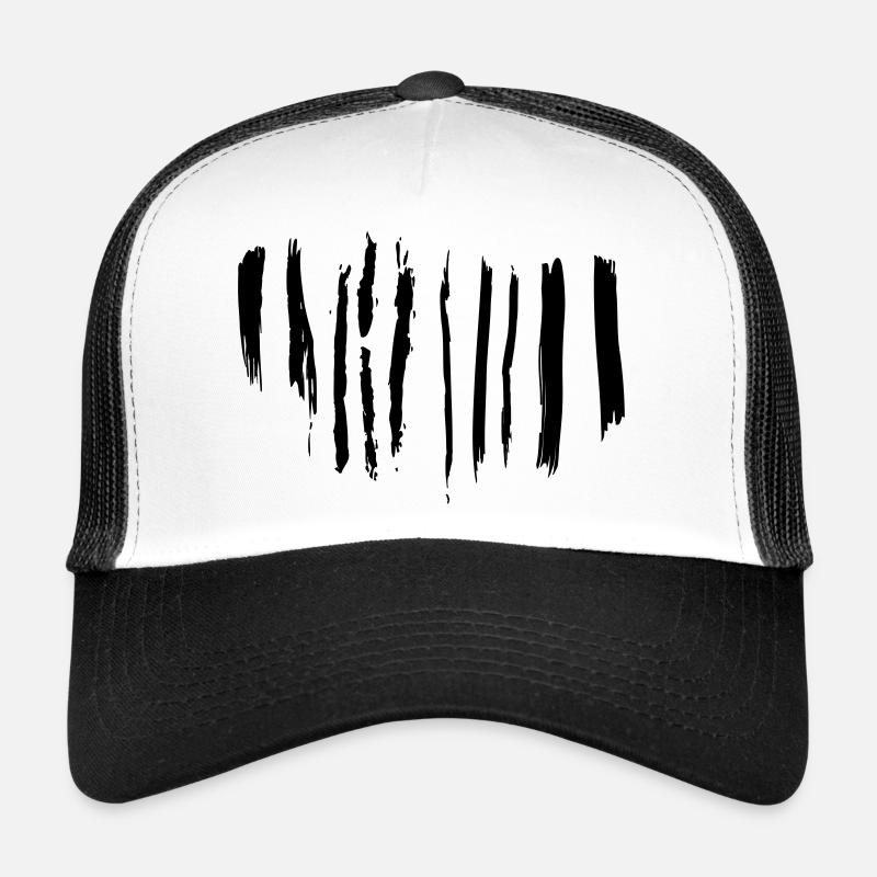 Schwarz-weiße Pinselstriche Trucker Cap