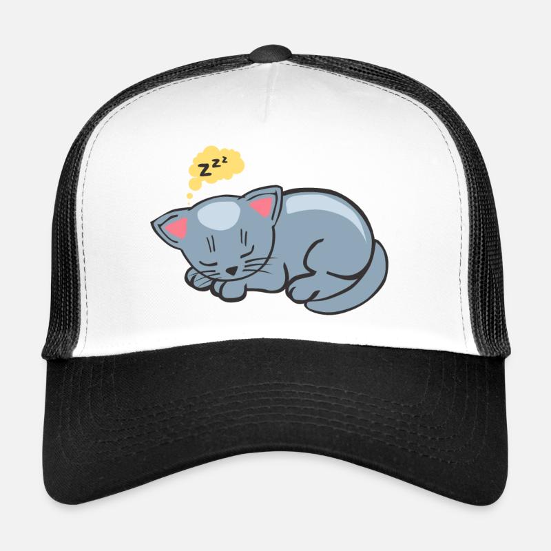chat dort dormir ronron zzz dessin 2702 Casquette trucker 