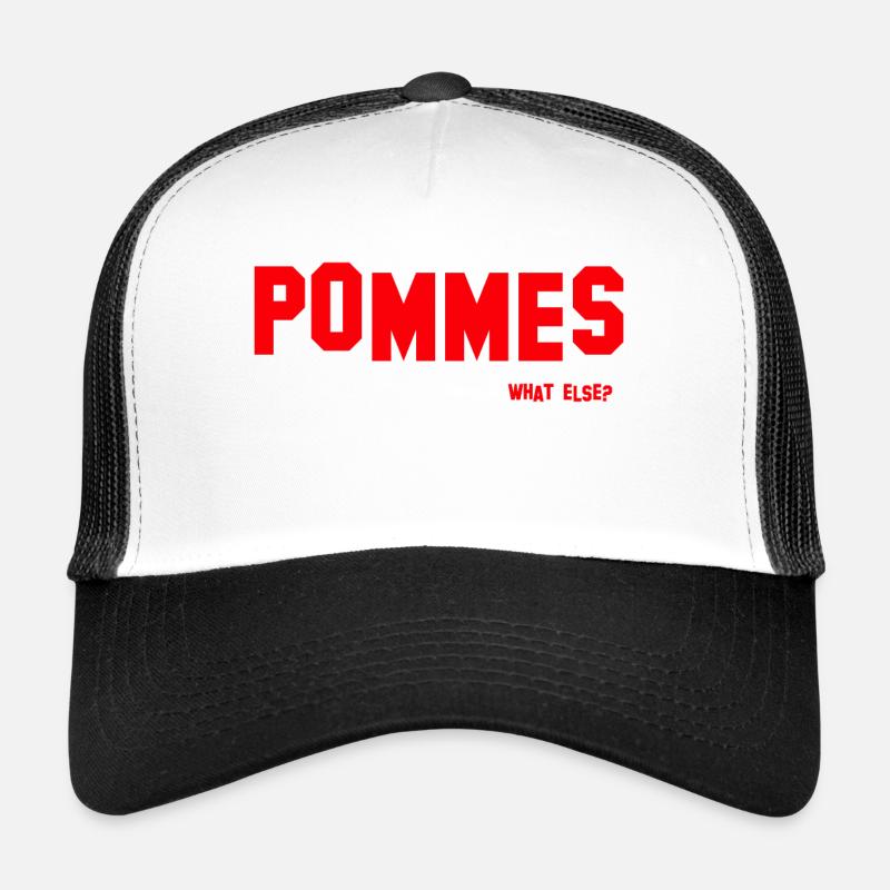 POMMES - what else? - Trucker Cap - Weiß/Schwarz