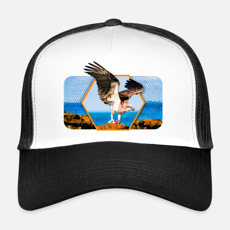 Aigle aux ailes déployées et forme graphique Casquette trucker 