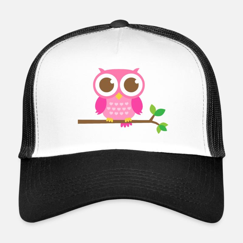 Hibou rose mignon sur une branche Casquette trucker 