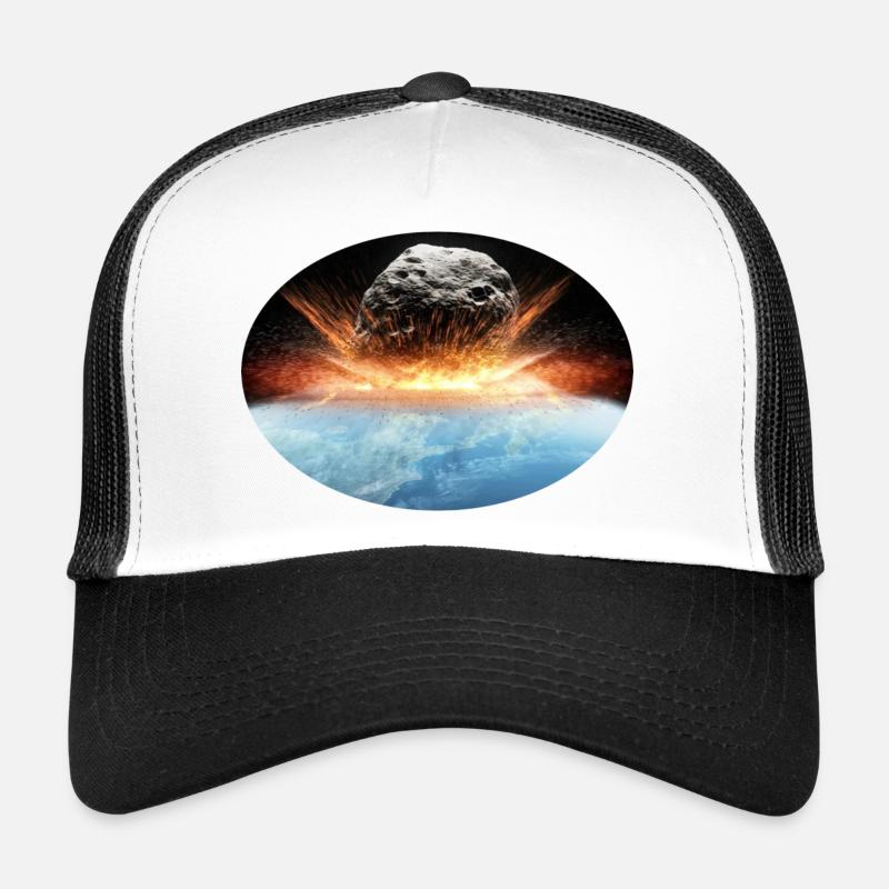 Asteroid Earth impact Trucker Cap