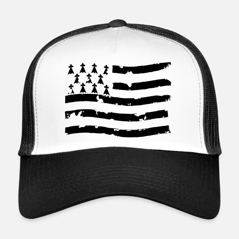 drapeau breton - Casquette trucker  - blanc/noir