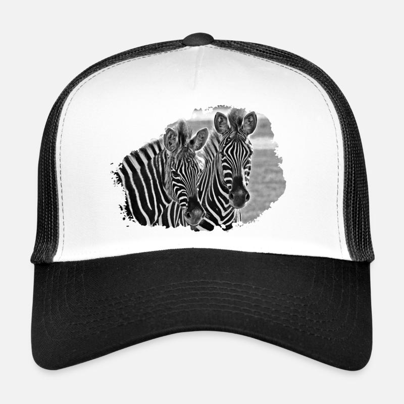 Black and White Zebra Duo Trucker Cap