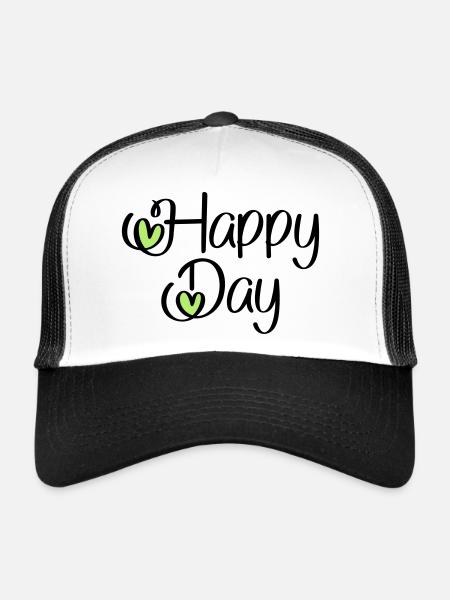 Happy Day - Casquette trucker  - blanc/noir - Devant