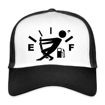 E Squad stick figure empty tank - Trucker Cap - white/black - Front