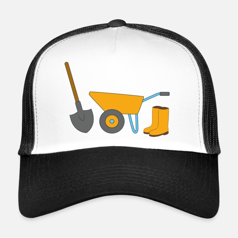 Gartenarbeit - Trucker Cap - Weiß/Schwarz