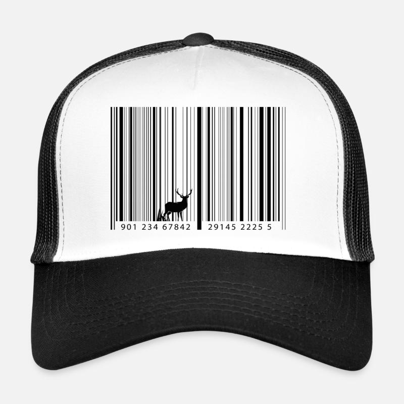 Code-barres comme forêt avec cerf Casquette trucker 