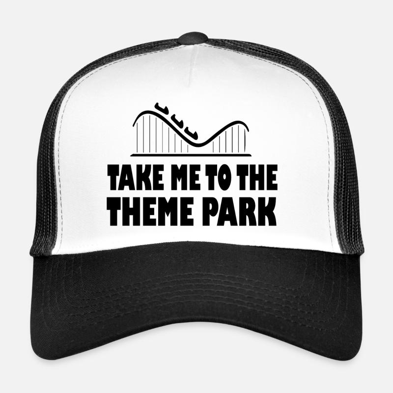 Rollercoaster Achterbahn - Trucker Cap - Weiß/Schwarz