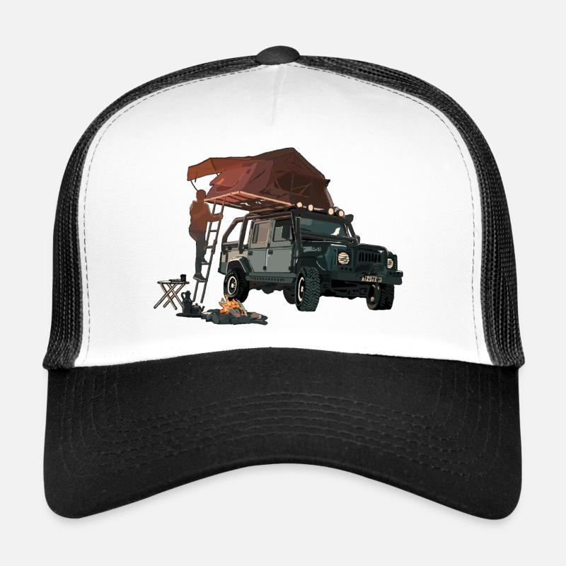 Dachzelt - Trucker Cap - Weiß/Schwarz