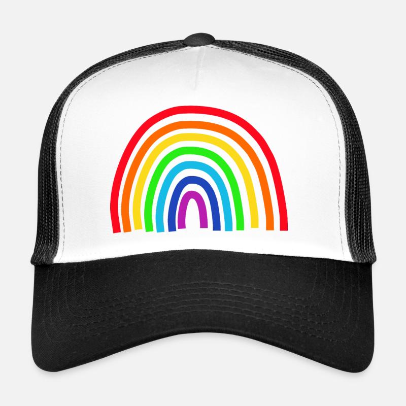 Regenbogen bunt - Trucker Cap - Weiß/Schwarz