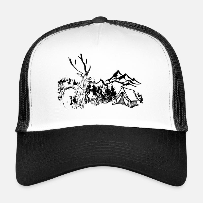 Cerfs, Montagnes, Nature, Camping Casquette trucker 