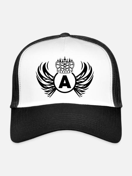 armoiries A - Casquette trucker  - blanc/noir - Devant