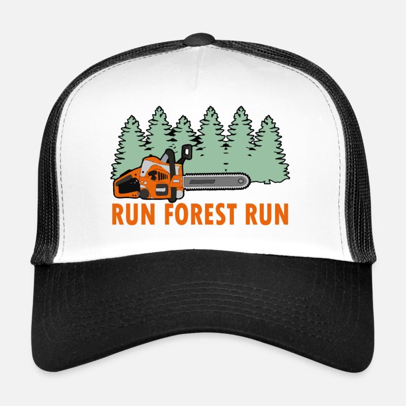 Chainsaw Run Forest Run Funny Lumberjack stihl s - Trucker Cap - Weiß/Schwarz