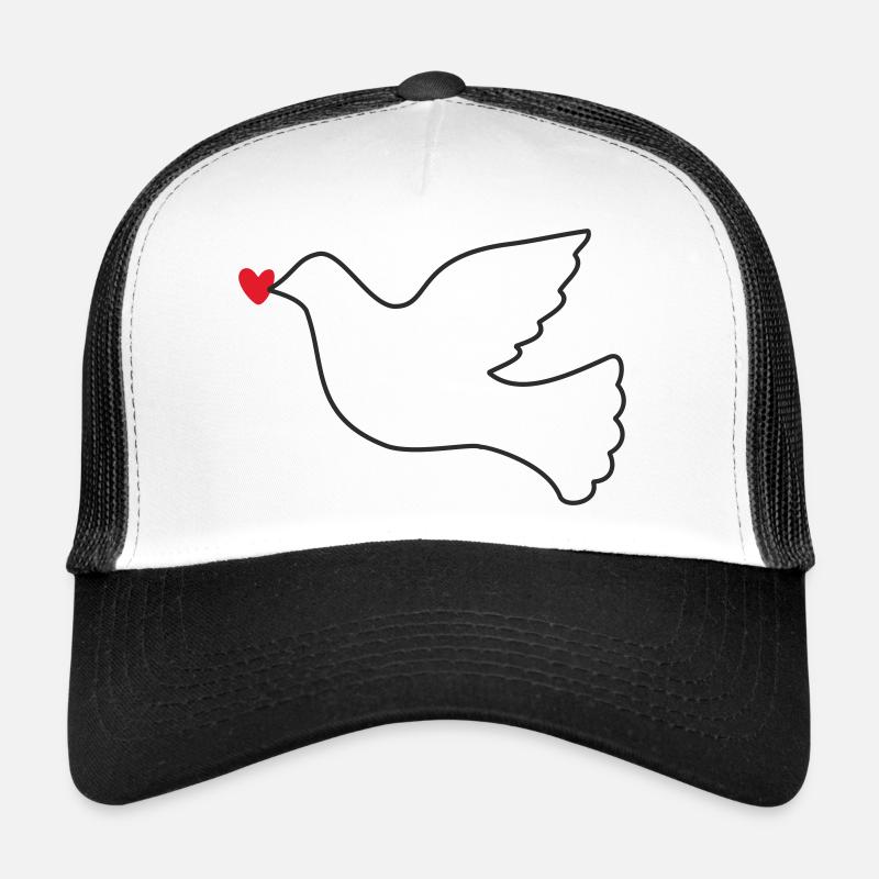 Friedenstaube Friede Freiheit - Trucker Cap - Weiß/Schwarz